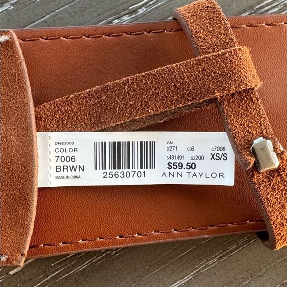Ann Taylor Brown Suede Leather WIDE Belt Gold-Tone Buckle Women’s Size XS/S NWT - Picture 10 of 12